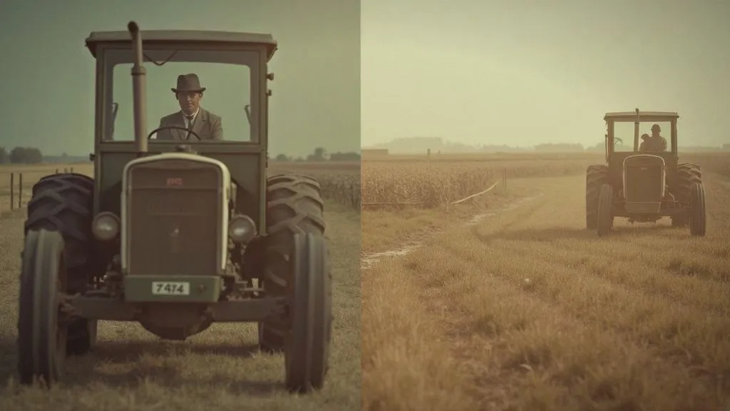 Ancient farming techniques and modern agricultural machinery